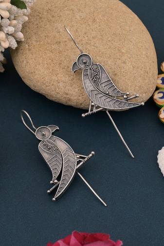 Silver color oxidised earrings