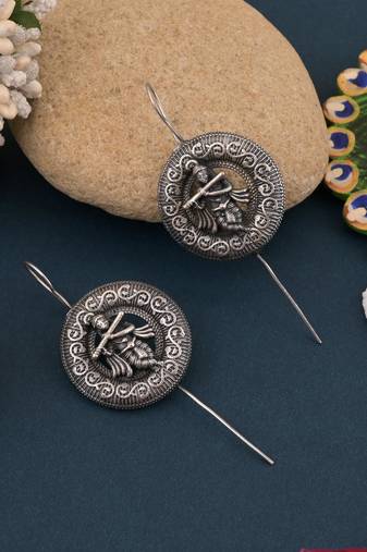 Silver color oxidised earrings