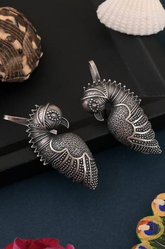 Silver color oxidised earrings