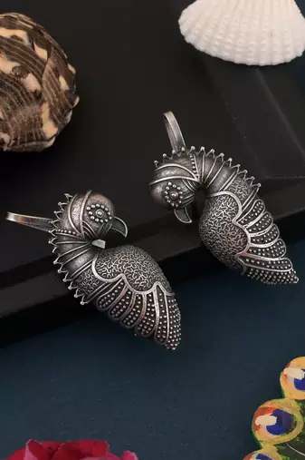 Silver color oxidised earrings