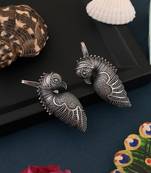 Silver color oxidised earrings