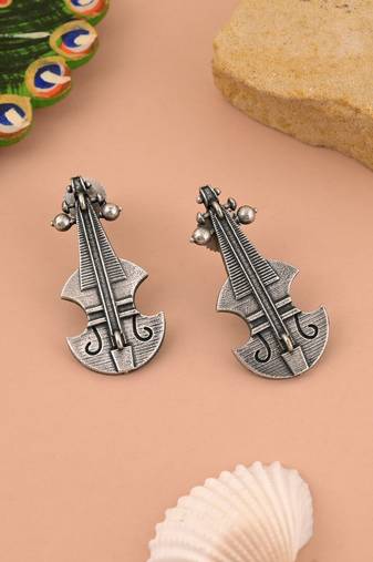 Silver color oxidised earrings