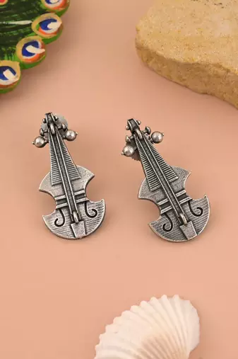Silver color oxidised earrings