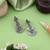 Silver color oxidised earrings
