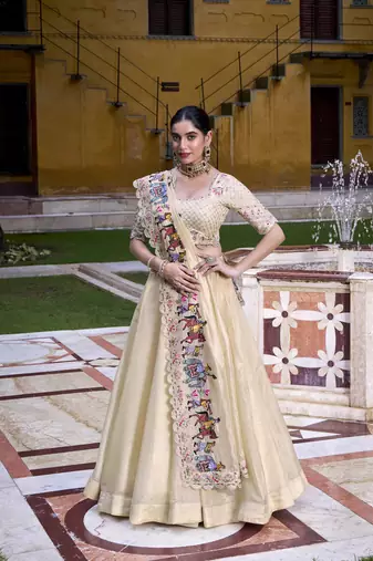 Raspberry Radiance Sequined & Thread Embroidered Chaniya Choli with Lace Detailing