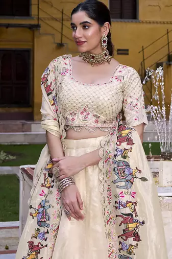 Raspberry Radiance Sequined & Thread Embroidered Chaniya Choli with Lace Detailing