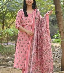 Pink Floral Print Kurti Pant Set