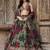 tantalizing green floral printed organza mehendi lehenga set choli with dupatta