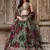 tantalizing green floral printed organza mehendi lehenga set choli with dupatta
