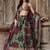 tantalizing green floral printed organza mehendi lehenga set choli with dupatta