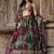 tantalizing green floral printed organza mehendi lehenga set choli with dupatta