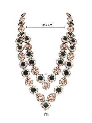 Gold plated traditional designer kundan long adjustable necklace for women (ij068g) 4