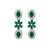 Silver plated traditional stone design necklace set with earrings & maang tika for women (silver green)