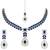 Silver plated elegant leaf motif necklace set with earrings & maang tika for women (ij402zmo)