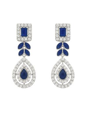 Silver plated elegant leaf motif necklace set with earrings & maang tika for women (ij402zmo) 4