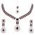 Silver plated elegant leaf motif necklace set with earrings & maang tika for women (ij402zwi)