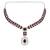 Silver plated elegant leaf motif necklace set with earrings & maang tika for women (ij402zwi)