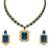 Gold plated classic square motif necklace set with earrings for women (ij404mo)
