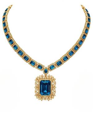 Gold plated classic square motif necklace set with earrings for women (ij404mo) 3