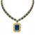 Gold plated classic square motif necklace set with earrings for women (ij404mo)