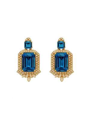Gold plated classic square motif necklace set with earrings for women (ij404mo) 4