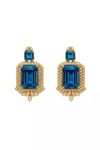 Gold plated classic square motif necklace set with earrings for women (ij404mo)