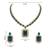 Gold plated classic square motif necklace set with earrings for women (ij404mo)
