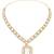 Gold plated classic square motif necklace set with earrings for women (ij404w)