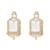 Gold plated classic square motif necklace set with earrings for women (ij404w)