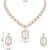 Gold plated classic square motif necklace set with earrings for women (ij404w)