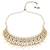 Gold plated traditional floral kundan pearl choker necklace jewelry earrings & maang tikka set for women (white)