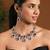 Silver traditional kundan & stone choker necklace jewellery with earrings & maang tikka set for women