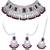 Silver plated traditional kundan & pearl bridal choker necklace jewellery set with earrings & maang tikka for women