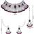 Silver plated traditional kundan & pearl bridal choker necklace jewellery set with earrings & maang tikka for women