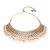 Gold plated traditional kundan pearl choker necklace with earrings & maang tikka for women (k7307w)