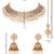 Gold plated traditional kundan pearl choker necklace with earrings & maang tikka for women (k7307w)