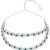 Silver plated stylish design crystal diamond oval shape necklace with earrings & maang tikka jewellery set for women