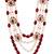4 layered traditional gold plated dulha moti mala with floral beaded maharaja haar/groom necklace for men (maroon)