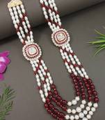 4 layered traditional gold plated dulha moti mala with beaded maharaja haar/groom necklace for men (mlp70m)