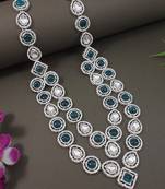 Traditional layered necklace with blue stone detailing for groom/dulha men (mlp68zg)