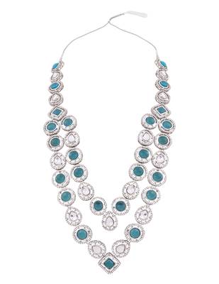 Traditional layered necklace with blue stone detailing for groom/dulha men (mlp68zg) 2
