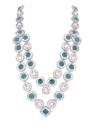 Traditional layered necklace with blue stone detailing for groom/dulha men (mlp68zg) 3