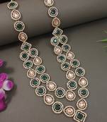 Traditional layered green stone necklace for men groom/dulha (mlp68g)