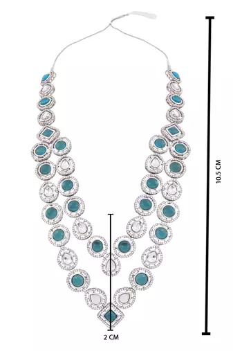 Traditional layered necklace with blue stone detailing for groom/dulha men (mlp68zg)