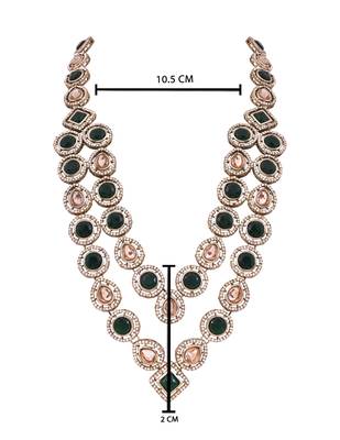 Traditional layered green stone necklace for men groom/dulha (mlp68g) 4