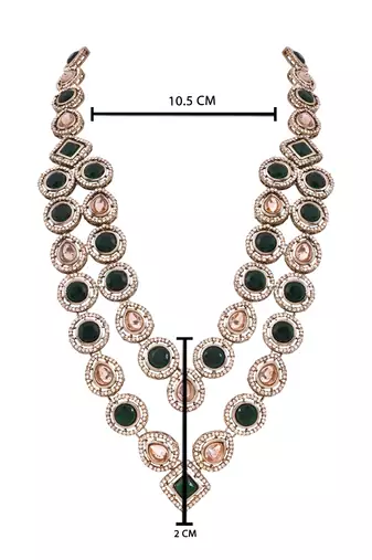 Traditional layered green stone necklace for men groom/dulha (mlp68g)
