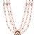 3 layered traditional gold plated dulha moti mala with beaded maharaja haar/groom necklace for men (white maroon)