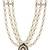 3 layered traditional gold plated dulha moti mala with beaded maharaja haar/groom necklace for men (mlp67wg)