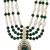 4 layered traditional gold plated dulha moti mala with beaded maharaja haar/groom necklace for men (green)