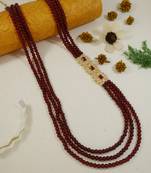 3 layered traditional gold plated dulha moti mala with beaded maharaja haar/groom necklace for men (mlp52m)